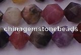 CTO651 15.5 inches 8mm faceted nuggets tourmaline gemstone beads