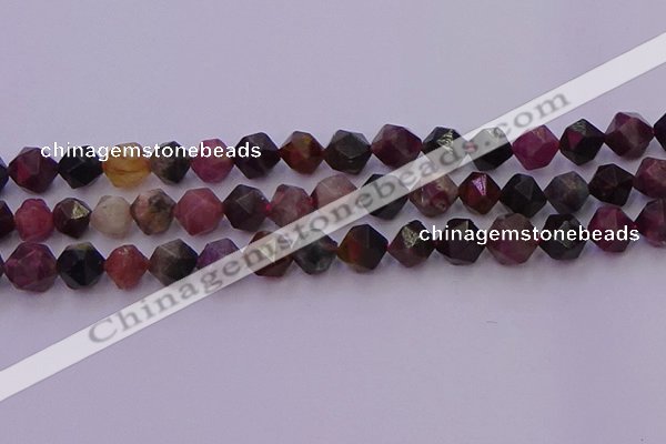 CTO651 15.5 inches 8mm faceted nuggets tourmaline gemstone beads