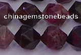 CTO652 15.5 inches 10mm faceted nuggets tourmaline gemstone beads