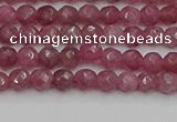 CTO656 15.5 inches 4mm faceted round Chinese tourmaline beads