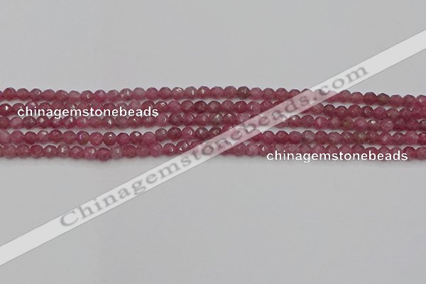 CTO656 15.5 inches 4mm faceted round Chinese tourmaline beads