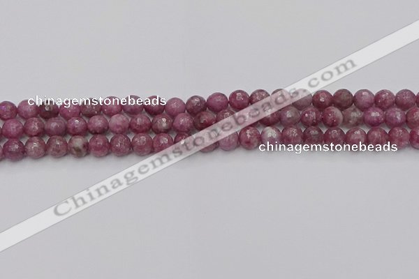 CTO657 15.5 inches 6mm faceted round Chinese tourmaline beads