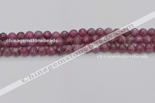 CTO658 15.5 inches 8mm faceted round Chinese tourmaline beads