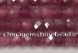 CTO685 15.5 inches 3*3.5mm faceted rondelle red tourmaline beads