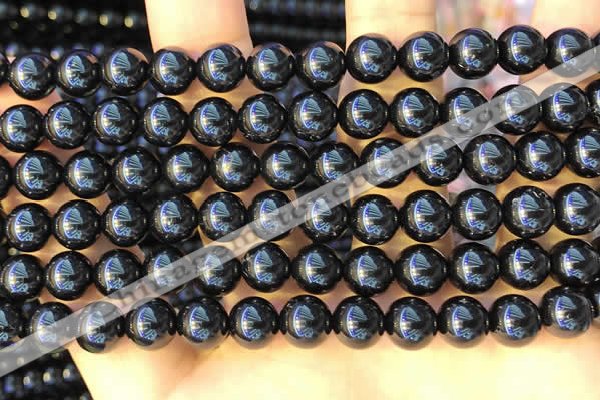 CTO712 15.5 inches 8mm round black tourmaline gemstone beads