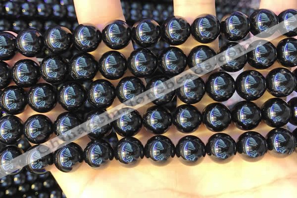 CTO713 15.5 inches 10mm round black tourmaline gemstone beads