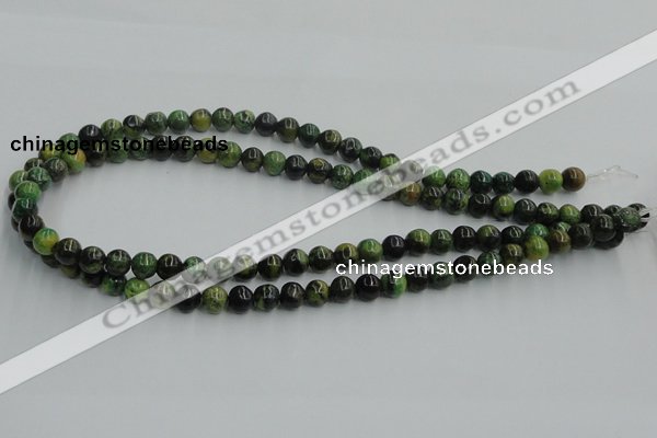 CTP03 15.5 inches 8mm round yellow green pine gemstone beads wholesale