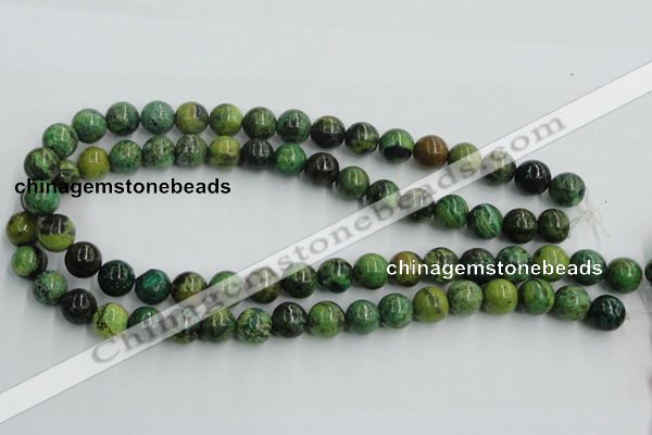 CTP05 15.5 inches 12mm round yellow green pine gemstone beads wholesale