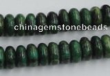 CTP07 15.5 inches 6*12mm rondelle yellow green pine gemstone beads