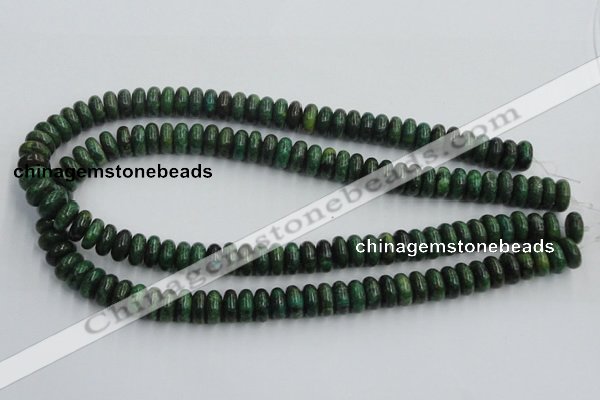 CTP07 15.5 inches 6*12mm rondelle yellow green pine gemstone beads