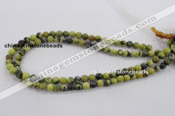 CTP100 15.5 inches 4mm round yellow pine turquoise beads wholesale