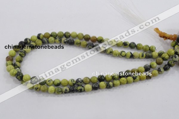 CTP102 15.5 inches 8mm round yellow pine turquoise beads wholesale