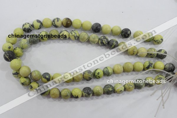 CTP104 15.5 inches 12mm round yellow pine turquoise beads wholesale