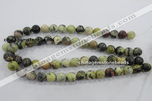 CTP105 15.5 inches 14mm round yellow pine turquoise beads wholesale