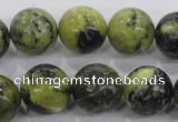 CTP106 15.5 inches 16mm round yellow pine turquoise beads wholesale