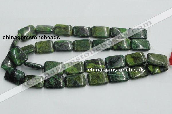 CTP11 15.5 inches 18*25mm rectangle yellow green pine gemstone beads