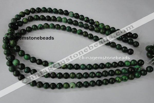 CTP202 15.5 inches 8mm round yellow pine turquoise beads wholesale