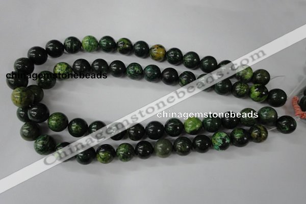 CTP205 15.5 inches 14mm round yellow pine turquoise beads wholesale