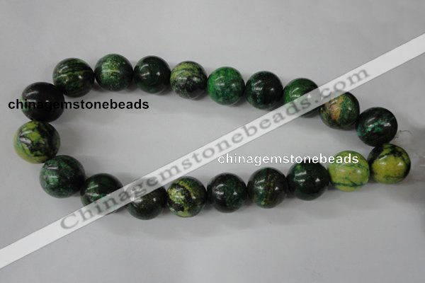 CTP208 15.5 inches 20mm round yellow pine turquoise beads wholesale