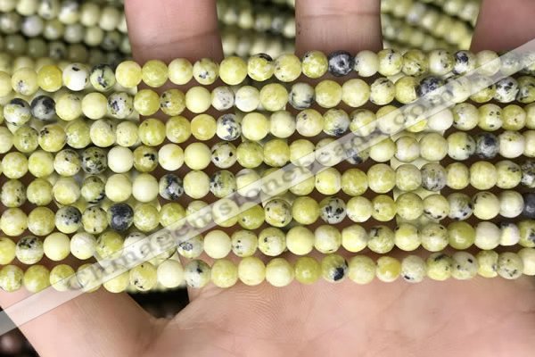 CTP220 15.5 inches 4mm round yellow turquoise beads wholesale