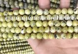 CTP222 15.5 inches 8mm round yellow turquoise beads wholesale