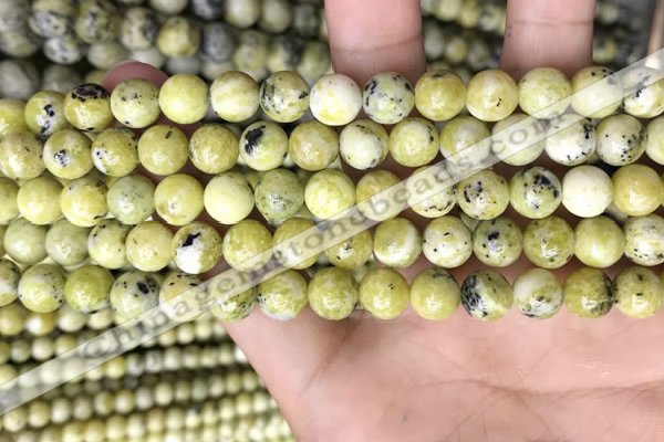 CTP222 15.5 inches 8mm round yellow turquoise beads wholesale