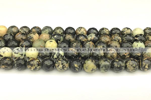 CTP232 15 inches 8mm faceted round yellow turquoise beads