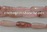 CTR02 15.5 inches 6*16mm faceted teardrop pink quartz beads