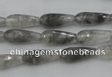 CTR03 15.5 inches 6*16mm faceted teardrop cloudy quartz beads