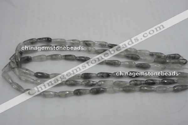 CTR03 15.5 inches 6*16mm faceted teardrop cloudy quartz beads