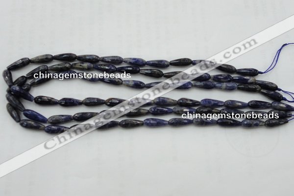 CTR04 15.5 inches 6*16mm faceted teardrop sodalite gemstone beads