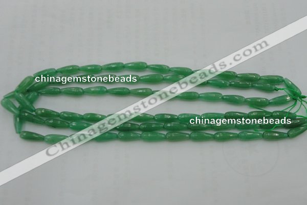 CTR07 15.5 inches 6*16mm faceted teardrop green aventurine beads