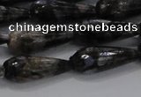 CTR100 15.5 inches 8*20mm faceted teardrop grey opal gemstone beads