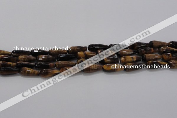 CTR104 15.5 inches 8*20mm faceted teardrop yellow tiger eye beads