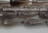 CTR106 15.5 inches 8*20mm faceted teardrop grey agate beads