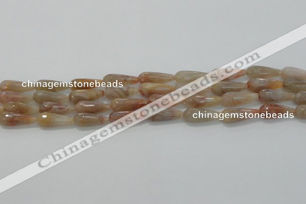 CTR107 15.5 inches 8*20mm faceted teardrop yellow agate beads