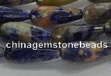 CTR111 15.5 inches 8*20mm faceted teardrop orange sodalite beads