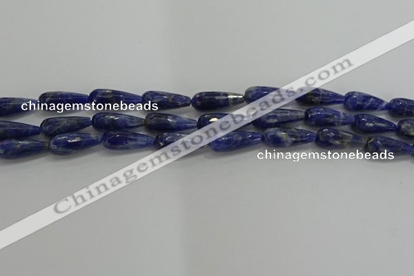 CTR112 15.5 inches 8*20mm faceted teardrop sodalite beads