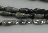 CTR12 15.5 inches 6*16mm faceted teardrop eagle eye jasper beads