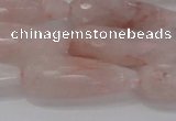 CTR132 15.5 inches 10*30mm faceted teardrop pink quartz beads