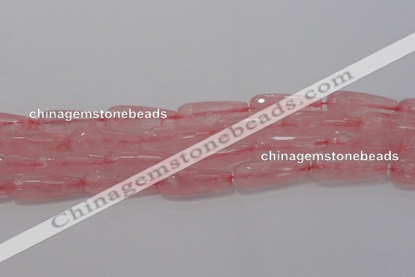 CTR133 15.5 inches 10*30mm faceted teardrop rose quartz beads