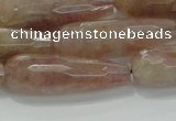 CTR134 15.5 inches 10*30mm faceted teardrop strawberry quartz beads