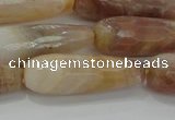 CTR141 15.5 inches 10*30mm faceted teardrop yellow agate beads