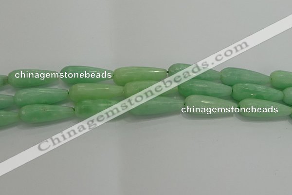 CTR146 15.5 inches 10*30mm faceted teardrop jade gemstone beads