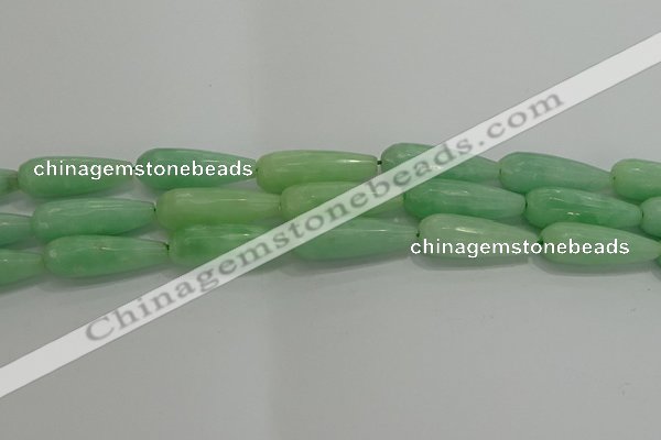 CTR146 15.5 inches 10*30mm faceted teardrop jade gemstone beads