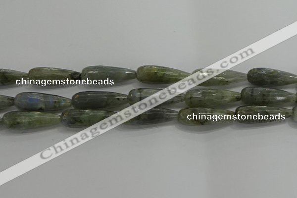 CTR147 15.5 inches 10*30mm faceted teardrop labradorite beads