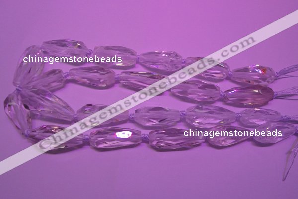 CTR200 13*18mm - 18*38mm faceted teardrop white crystal beads