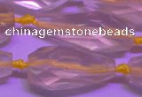 CTR202 15*35mm - 20*42mm faceted teardrop lemon quartz beads