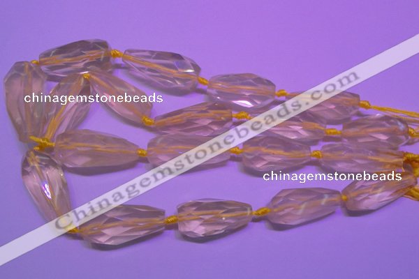 CTR202 15*35mm - 20*42mm faceted teardrop lemon quartz beads