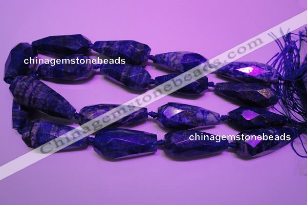 CTR208 16*35mm - 18*43mm faceted teardrop lapis lazuli beads